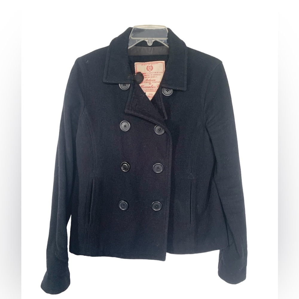 Vintage Abercrombie, Navy Blue Pea Coat, Large